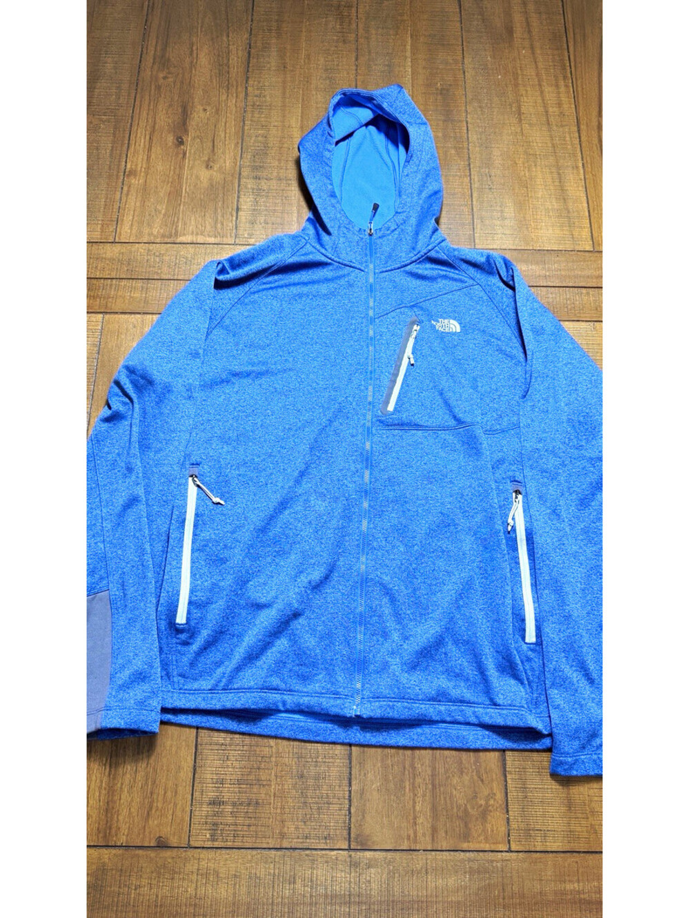 The North Face Men’s XL Blue Heather Full Zip Hooded Fleece Jacket